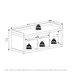 Furinno White Storage Bench with Padded Cushion