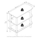 Furinno 3-Tier Shoe Rack Organizer, Amber Pine/Black