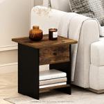 Furinno Dario End Table with Storage Bin