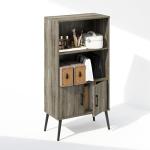 Furinno Midcentury 3-Tier Storage Cabinet in Grey