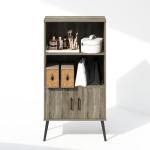 Furinno Midcentury 3-Tier Storage Cabinet in Grey