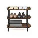 Furinno 3-Tier Shoe Rack Organizer, Amber Pine/Black