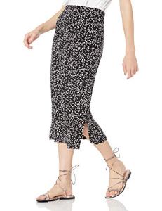 Amazon Essentials Women's Midi Skirt in Black White Animal