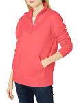 Amazon Essentials Women's Fleece Quarter-Zip Top, Coral