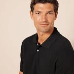 Men's Black Slim-Fit Short Sleeve Polo Shirt