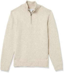 Men's Quarter-Zip Soft Touch Sweater, Off-White