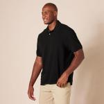 Men's Black Slim-Fit Short Sleeve Polo Shirt