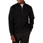 Men's Black Quarter-Zip Fleece Pullover Sweatshirt