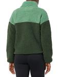 Women's Fleece Zip-Up Sherpa Jacket - Dark Green