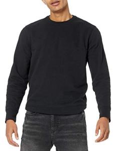 Men's Lightweight Fleece Crewneck Sweatshirt, Black