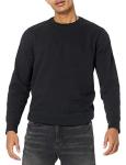 Men's Lightweight Fleece Crewneck Sweatshirt, Black