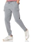 Men's Cargo Fleece Jogger Sweatpants, Light Grey