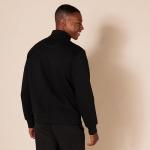 Men's Black Quarter-Zip Fleece Pullover Sweatshirt