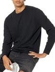Men's Lightweight Fleece Crewneck Sweatshirt, Black