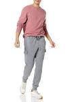Men's Cargo Fleece Jogger Sweatpants, Light Grey