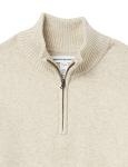 Men's Quarter-Zip Soft Touch Sweater, Off-White