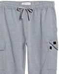 Men's Cargo Fleece Jogger Sweatpants, Light Grey