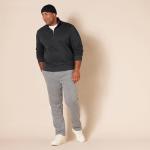 Men's Black Quarter-Zip Fleece Pullover Sweatshirt