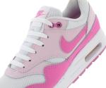 Nike Air Max 1 Kids' Shoes, White/Pink, Size 7