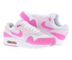 Nike Air Max 1 Kids' Shoes, White/Pink, Size 7