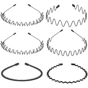 WantGor Unisex Metal Headbands - 6 Pack