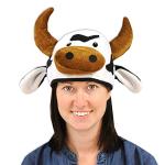 Plush Cow Head Hat for Fun Costume Wear