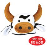 Plush Cow Head Hat for Fun Costume Wear