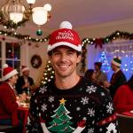 Wodeal Adjustable Merry Christmas Hat for Adults