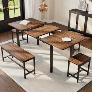 GarveeHome 5-Piece Extendable Dining Set for 4-8