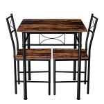 3-Piece Iron and Wood Dining Table Set
