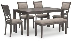 Gray Modern Diamond Dining Table with 6 Chairs