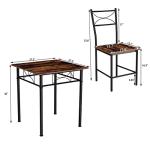 3-Piece Iron and Wood Dining Table Set