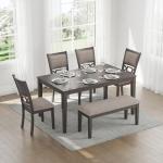 Gray Modern Diamond Dining Table with 6 Chairs