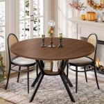 42" Round Farmhouse Dining Table with Storage
