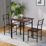 3-Piece Iron and Wood Dining Table Set
