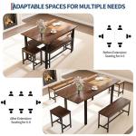 GarveeHome 5-Piece Extendable Dining Set for 4-8