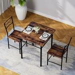 3-Piece Iron and Wood Dining Table Set