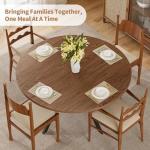 42" Round Farmhouse Dining Table with Storage