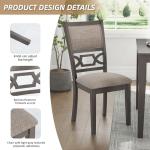 Gray Modern Diamond Dining Table with 6 Chairs