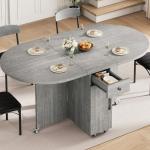 Jocoevol Grey Folding Dining Table for Small Spaces