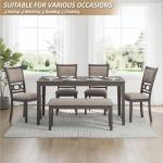 Gray Modern Diamond Dining Table with 6 Chairs