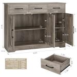 Farmhouse Buffet Cabinet with Barn Doors, Ash Grey