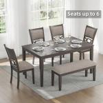 Gray Modern Diamond Dining Table with 6 Chairs