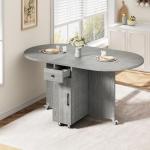 Jocoevol Grey Folding Dining Table for Small Spaces
