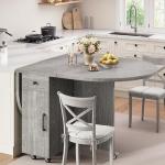 Jocoevol Grey Folding Dining Table for Small Spaces