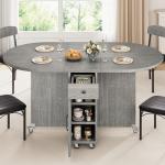 Jocoevol Grey Folding Dining Table for Small Spaces