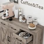 Farmhouse Buffet Cabinet with Barn Doors, Ash Grey