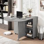 Jocoevol Grey Folding Dining Table for Small Spaces