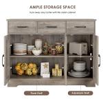 Farmhouse Buffet Cabinet with Barn Doors, Ash Grey