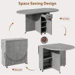 Jocoevol Grey Folding Dining Table for Small Spaces